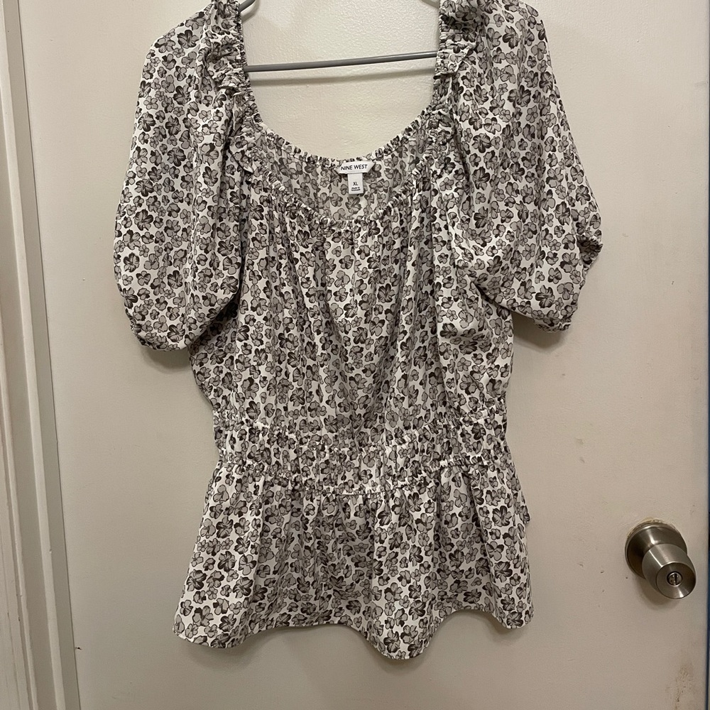 Nine West Peplum Floral Top